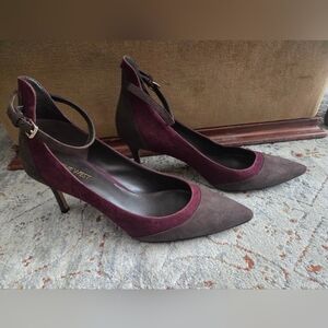 Nine West Burgundy and Brown Heels Suede 8M